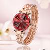 Yalalusi Rose Gold Ladies Waterproof Quartz Watch with Ruby Accent - Fashionable and Elegant