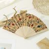 Vintage Portuguese Cork Folding Fan Advanced Makeup Hand Held Fan Bohemian Style Wooden Folding Fan Graft Gift Props Home Decor