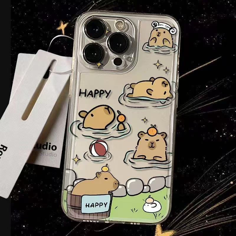 Cartoon guinea pig suitable for iphone11promax mobile phone case cute thickened transparent apple 11 anti-drop 11/11