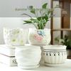 Elegant White Ceramic Flower Pot with Tray - Ideal for Ivy, Spider Plants, and Succulents