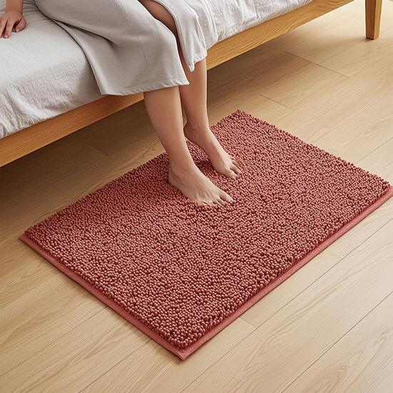 Tappeto da Bagno in Ciniglia, Morbido Soffice Assorbente Tappetino per Porta del Bagno, Antiscivolo Lavabile in Lavatrice Tappeto per Pavimento per Cucina Ingresso Camera da Letto