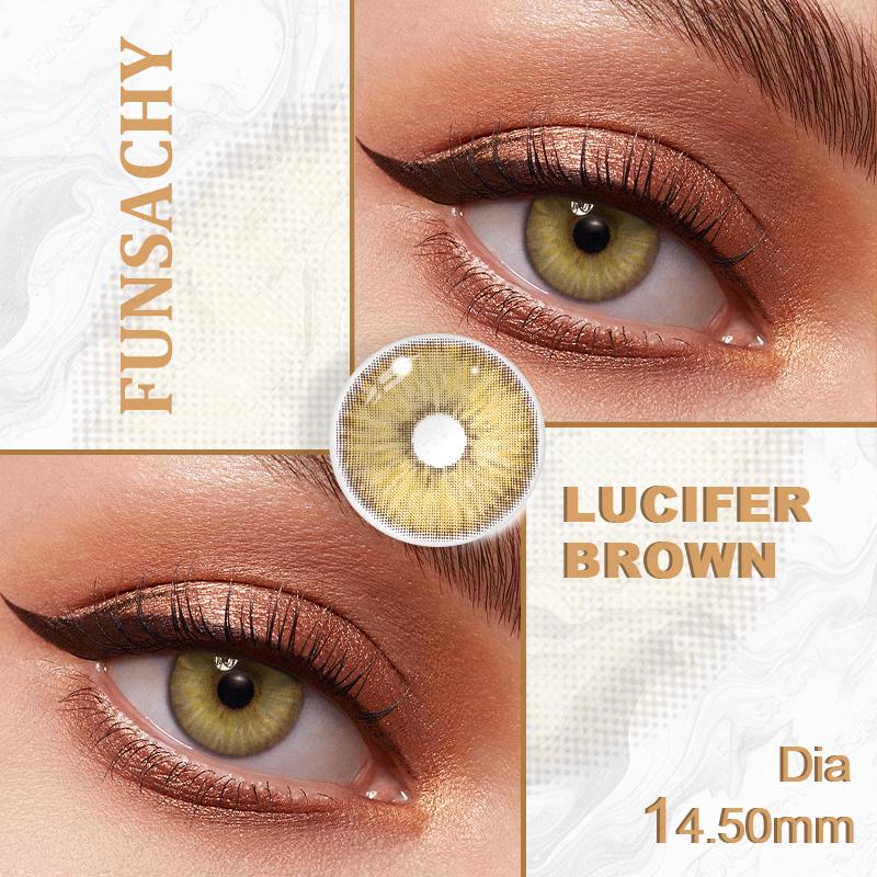 Funsachy 2 Stück farbige Kontaktlinsen für Augen, natürliche Augenfarbe, kosmetische Linsen, Schönheitsschüler, mit Linsenbehälter