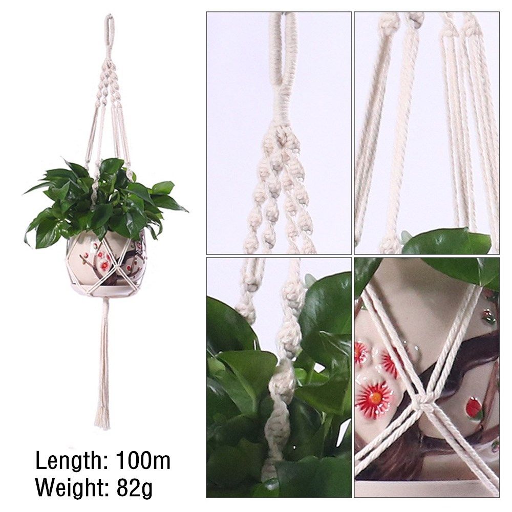 Dekorationen Makramee Geknoteter Hängekorb Pflanzkorb Seil Blumentopfhalter Gartenpflanzenhänger