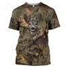 Spring/Summer Cross-border European and American Outdoor Jungle Camouflage Animal T-shirts for men and women, sports casual short-sleeve for students