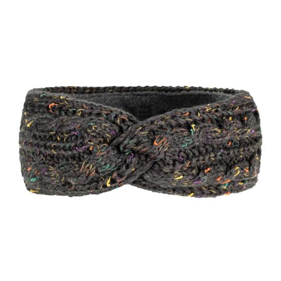 

Повязка на голову Мягкая шерстяная вязаная повязка с разноцветными точками Бархатная подкладка Теплая темно-серого