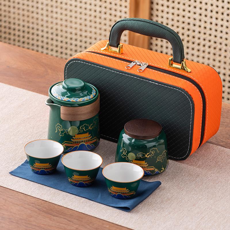 Travel Tea Set, Outdoor Portable Celebration Souvenirs, High-end Gifts for Leaders, Teachers, Fathers, Guochao Business