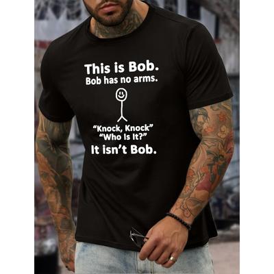 Taglie europee QUESTA È LA T-shirt con stampa BOB a maniche corte, Top comodi e traspiranti da uomo, Estate, Esterno, Abbigliamento da uomo