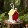 Small Wooden Bird Nest Breeding Box For Courtyard And Terraces Decoration Safe Shelter House For Feathered Bird
