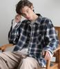 AVANDRESS Unisex Point Oversized Check Shirt Navy
