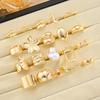 20 Pcs Fashion Flowers Geometric Irregular Line Open Ring Set For Women Gold Color Vintage Mix Style Trendy Jewelry Party Gifts