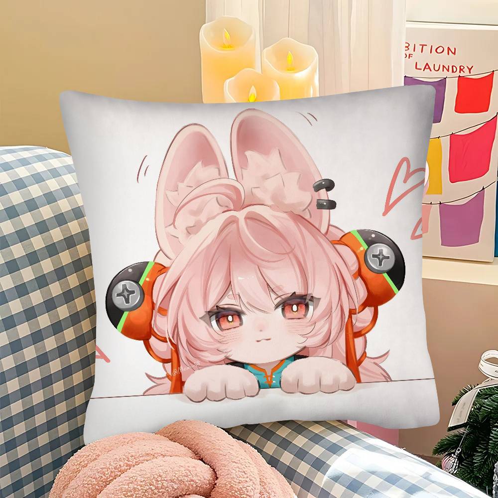 pc Zhao ZZenless Zone Zero ZZZ Pillow Case Fashion Square Pillowcase Bedroom Sofa Room Ins Decoration Leisure