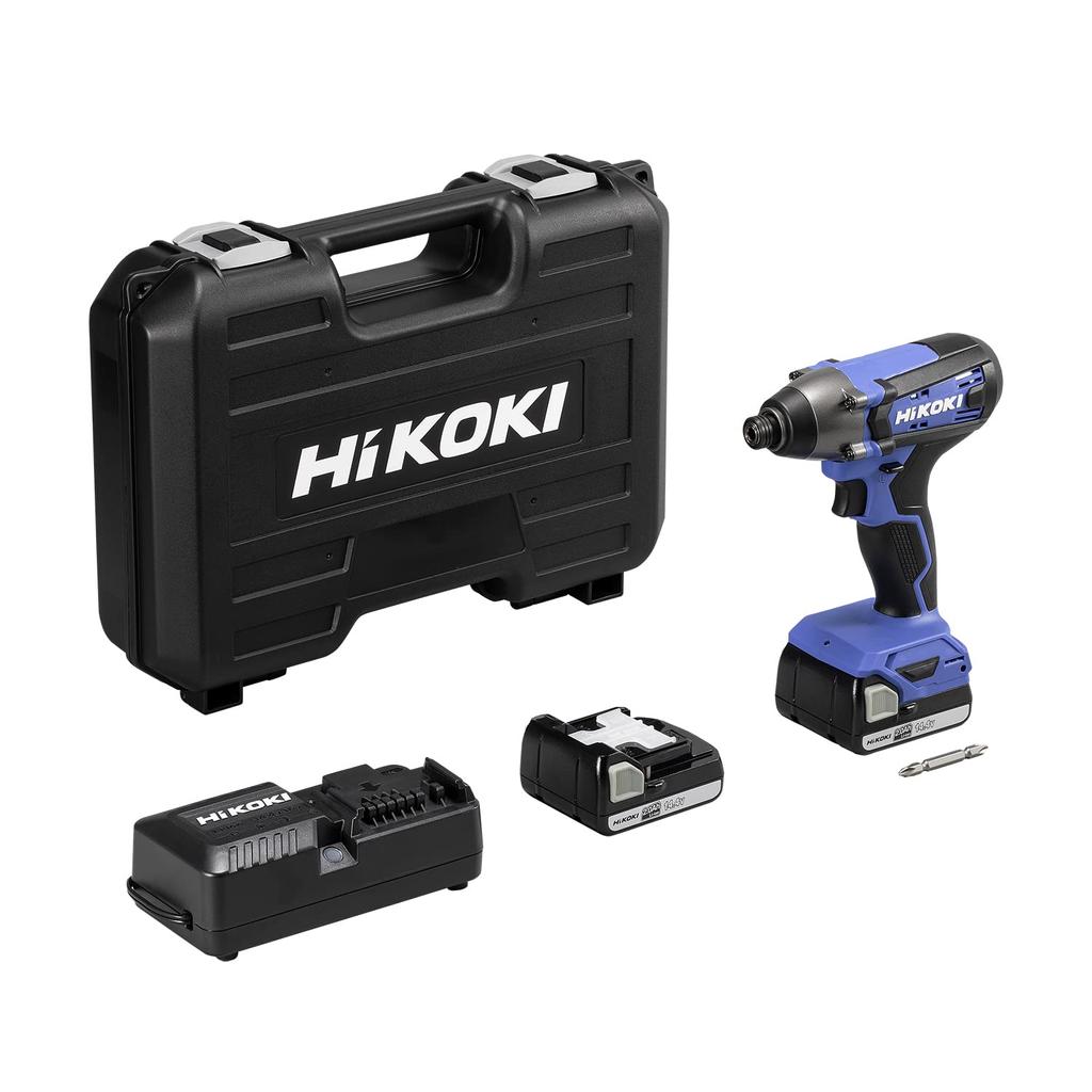 Baterie de stocare pentru șofer cu impact fără fir HiKOKI x 2 încărcător cu carcasă Albastru 14,4 V 2,0 Ah FWH14DF(2BG)