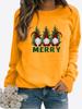 Winter Women's Christmas Printed Round Neck T-shirt Plus Size Casual Long Sleeve Tops Comfortable Sweatshirt