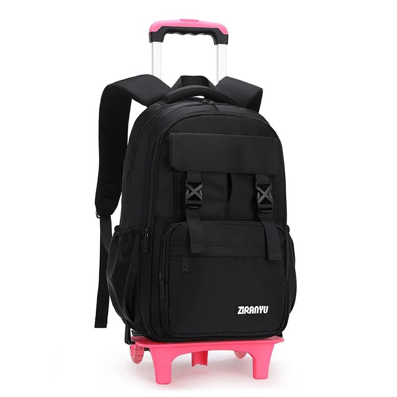 Zaino per Bambini e Ragazze Borsa da Scuola con Ruote Zaino Trolley Carino Zaino Scolastico Zaino con Ruote Portadocumenti
