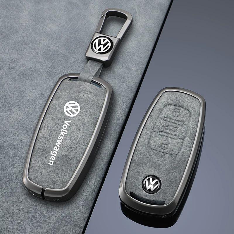 Do VW Wysokiej Jakości Skórzane Etui na Kluczyk Samochodowy Pokrowiec Obudowa Uchwyt na Brelok Do Volkswagen VW Tiguan Touran Caddy Beetle Jetta Eos Golf Po