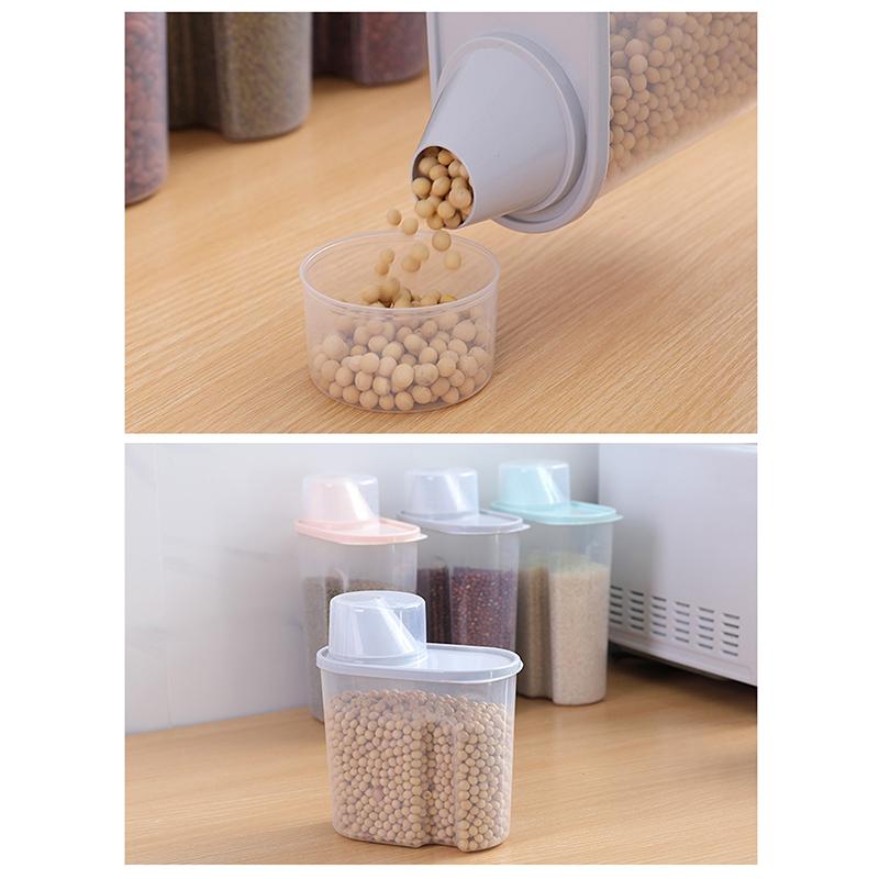 Grain Storage Container With Measuring Cup Food Storage Box Dry Goods Airtight Container Rice Bucket