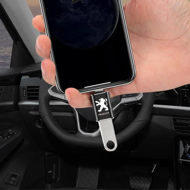 2026 Hot Car Sticker For Peugeot Car Usb Type C Cable Converter Charging Adapter Car Accessories For Peugeot 308 307 206 208 207