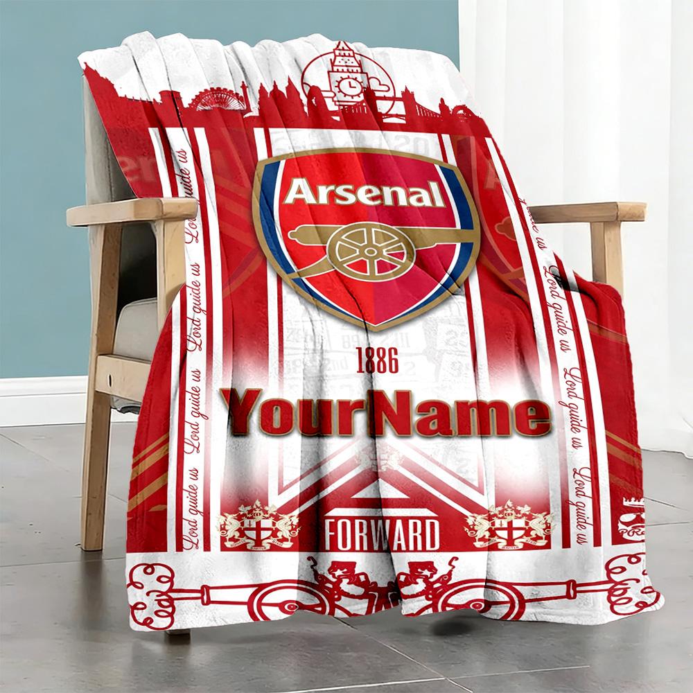 Arsenal Customize Your Name Blanket Multi-purpose Customizable Blanket Warmthful Decor Perfect for Office Chair Chair Seaside Sofa
