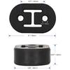 Exhaust Hangers, 2 PCS 2 Hole Universal Rubber Exhaust Hangers-2 Holes