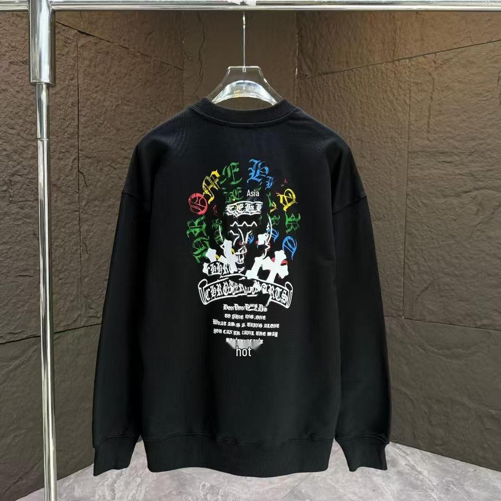 Meng Family Autumn/Winter Couple Hoodie with Badge Embroidery - Casual Breathable Round Neck Top