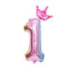 32 Inch Gradual Change Digital + Crown (Independent Packaging) Digital Road Lead 0-9 Aluminum Foil Balloon Birthday Anniversary Celebration