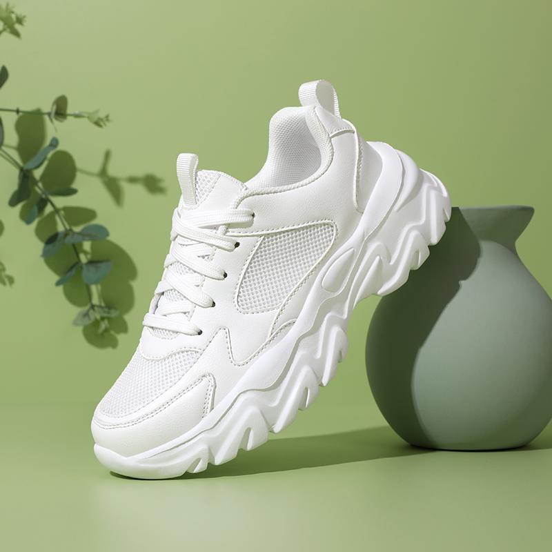 

Fashion Solid Color Women s Shoes with Thick Soles Tenis Femenino Sports Anti Slip Outdoor Running Breathable Casual Shoes 42 белый