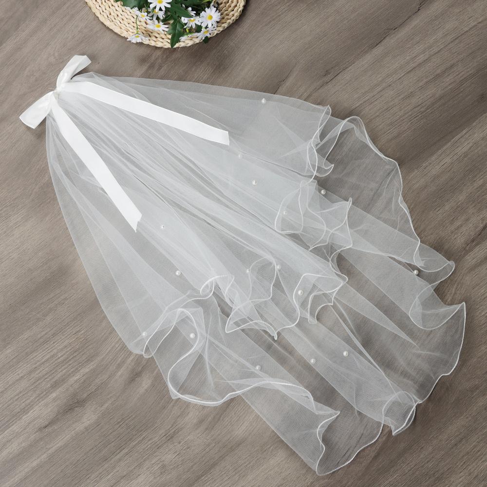 Accessories Photo Veil Two Layer White Ivory Bridal Veil Wedding Veil With Comb Women's Tulle