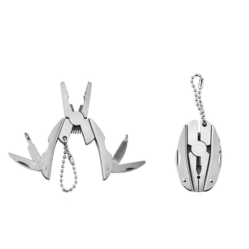 Mini Multi-functional Stainless Steel Pliers Turtle Back Pliers Folding Tools Pliers Are Versatile Folding Outdoor Tools серебряный