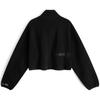 Calvin Klein Einfarbig Minimalistisch Bestickter Buchstabe Stehkragen Fleece Kurz Sweatshirt Damen Sweatshirt Space-Black 4WF3W327001