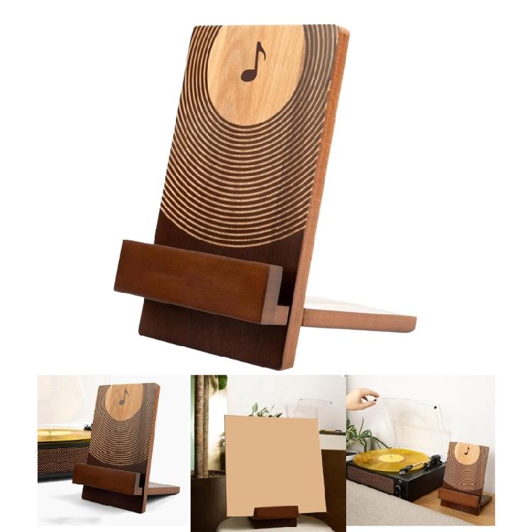 Elegante Supporto Espositore per Raccolta Dischi Base Robusta in Legno Organizzatori Portatili da Scrivania per Organizzazione Album