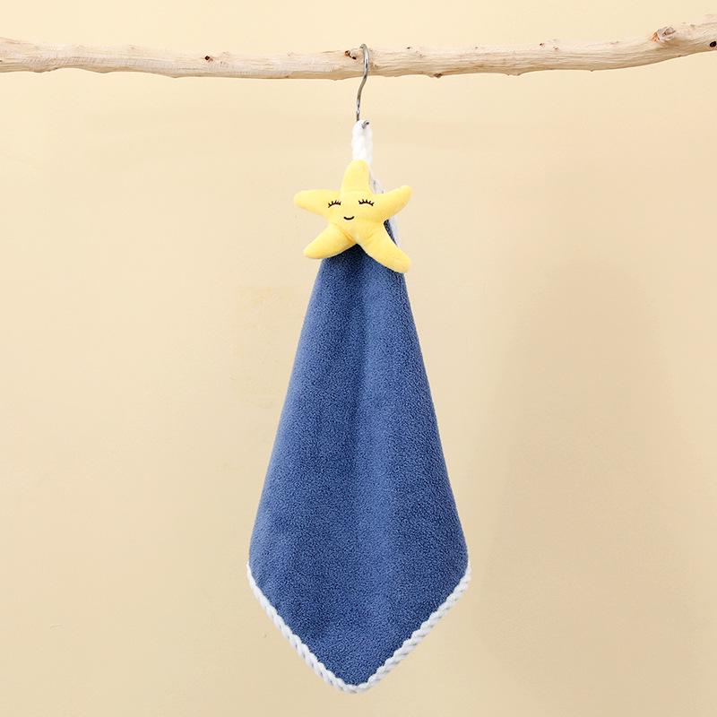 Cute Cartoon Hanging Hand Towel - Absorbent, Thickened Bathroom or Kitchen Dishcloth