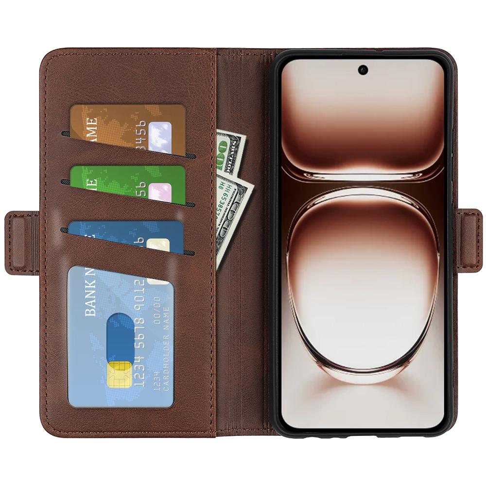 For Oppo Reno12 5G (Global) Phone Case Calf Texture Leather Stand Wallet Cover