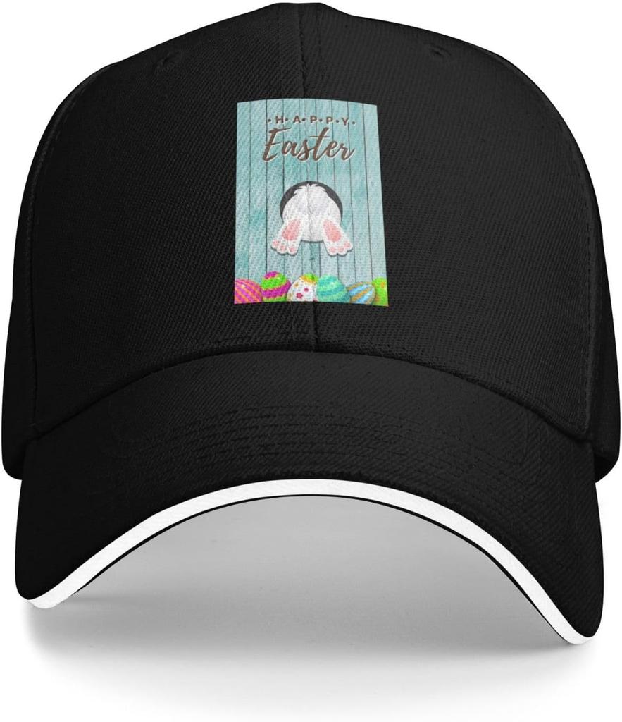 Funny Bunny Butt Easter Eggs Baseball Cap Polyester Casual Adjustable Summer Sun Protection Hat Adult