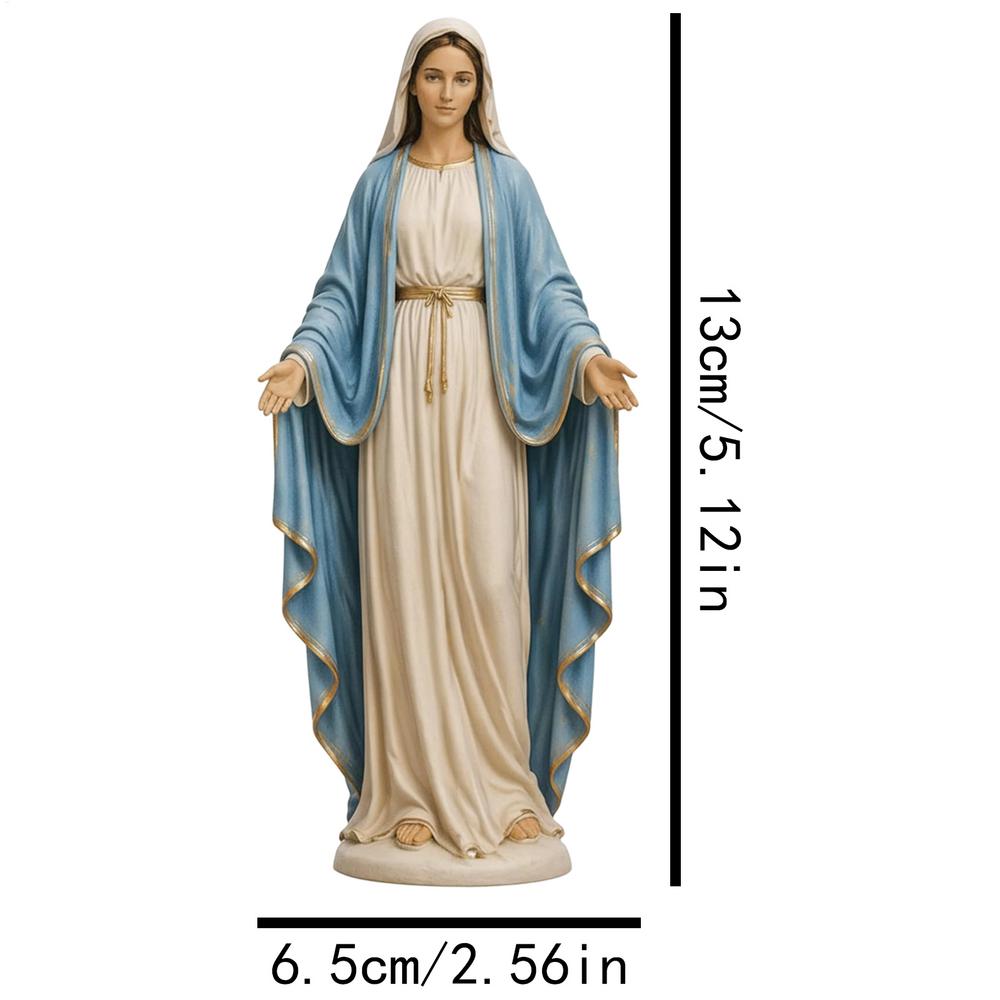 Catholic Virgin Mary Statue Figure Handmade Figurine Religious Gift Christmas Desktop Home Decorative Craft Ornaments