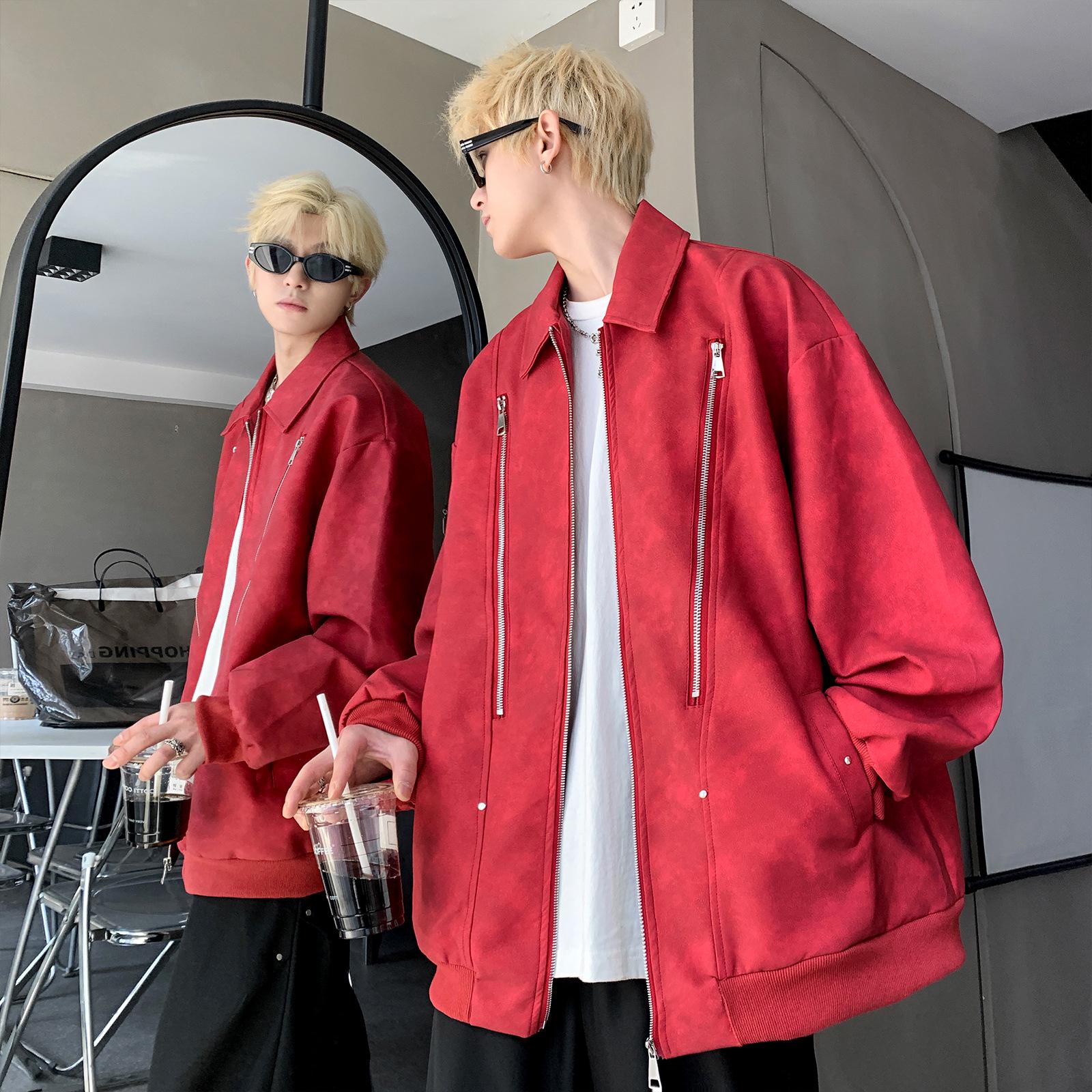 

Мужская модная куртка из искусственной кожи - Дизайн для весны/осени для мальчиков и мужской повседневный стиль. M 95-115 lbs