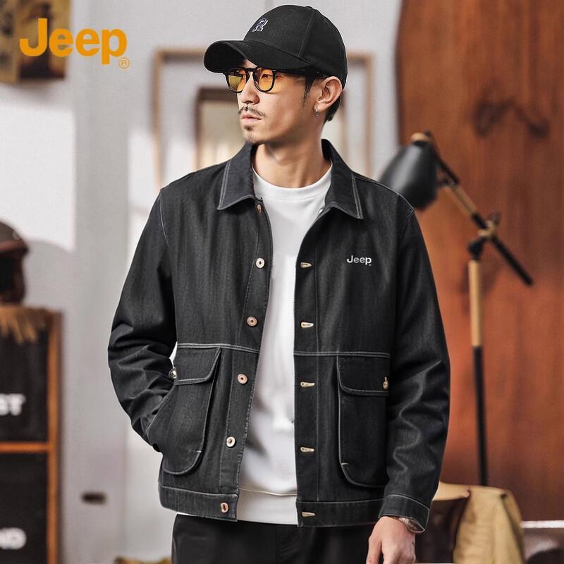 

JEEP Men s Fashion Big Pocket Denim Jacket 4XL