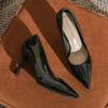 Fashion Women High Heels Fashion Pointed Toe Patent Leather Party Shoes Zapatillas Mujer Slip on OL Career Women Stiletto Office Shoes