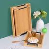 ZISIZ Bamboo Rectangular Tea Serving Tray