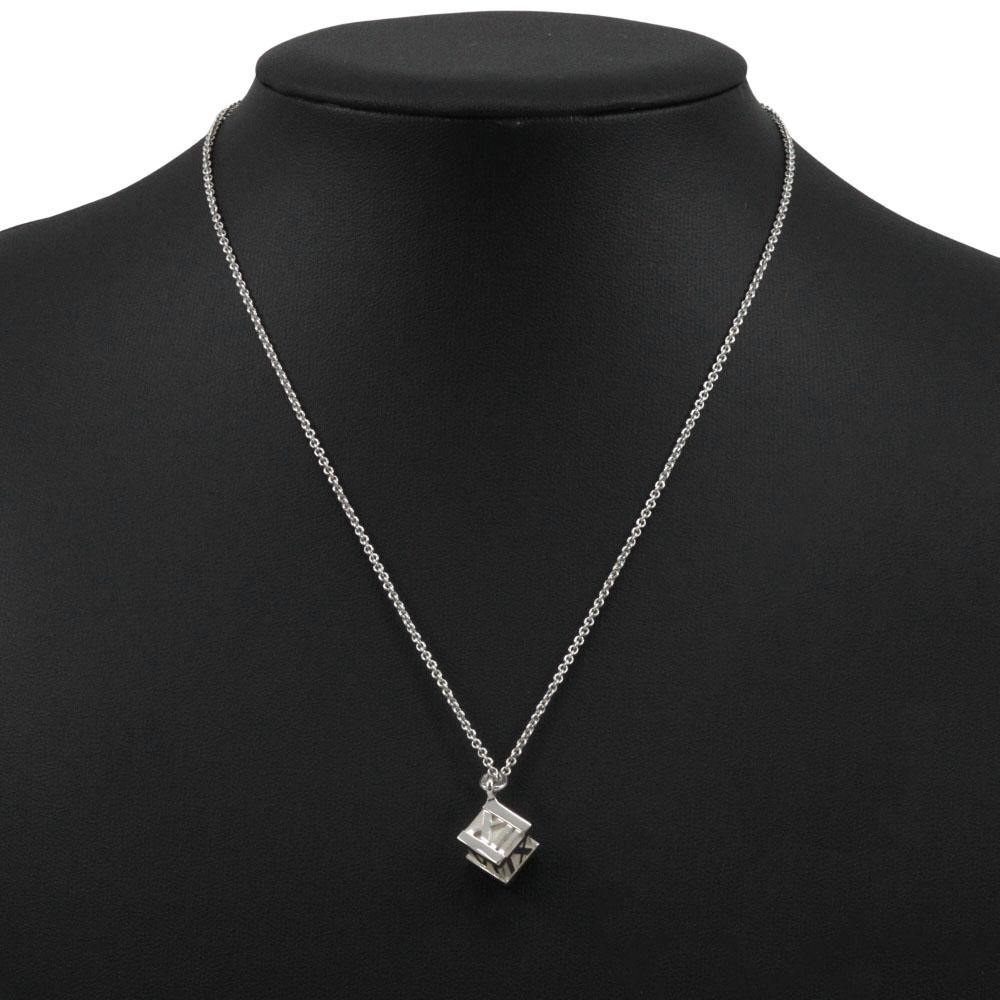 TIFFANY&Co. Atlas Cube Necklace Silver925 7.0g Women Used
