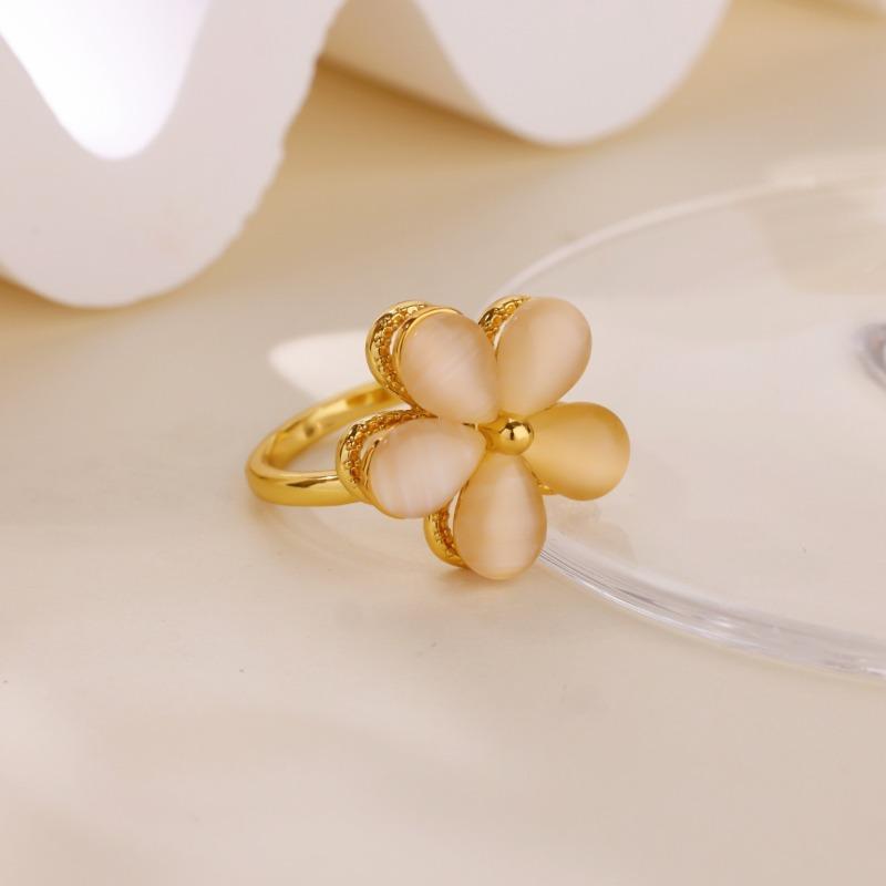 Pink flower rotating ring women's light luxury hot-selling copper inlaid zir*****pen index finger ring