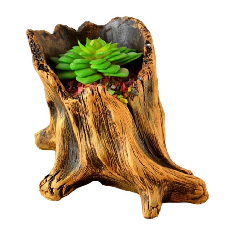 Декоративные цементные цветочные горшки с эстетикой натуральных корней дерева для любителей бонсай и суккулентов для использования в помещении и на открытом воздухе