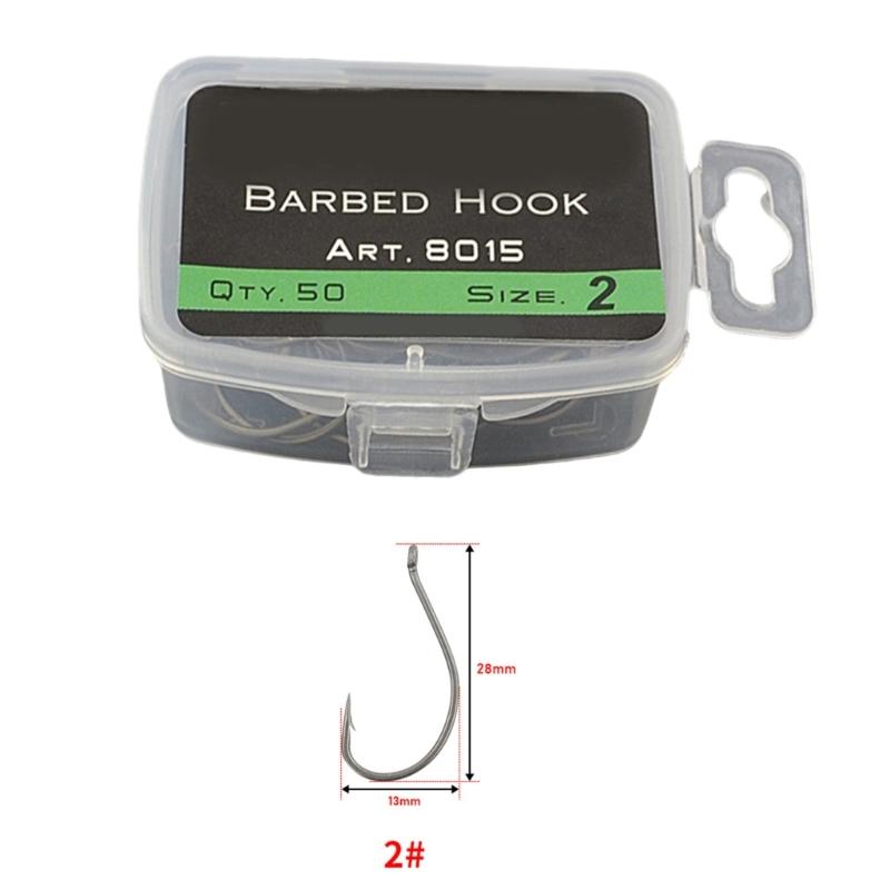 50Pcs Barbed Fishings Hook Replacement Highly Carbon Stainsless Steel Eyed Fishes Hook Rustproof Carp Fishings Hook