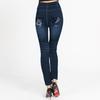 SCIONE 2019 Imitation Denim Hollow Leggings Peach Heart Net Pants High Waist Super Elastic Nine Pant