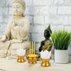 LANGING Electronic Incense Burner, 3-Stick Incense Stick Holder, LED, Lotus Flower Lamp Style, Gold