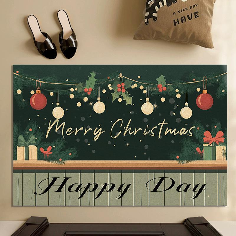 Entry Mat Entry Mat New Christmas Carpet Home Anti-slip and Dirt Can Be Cut Silk Ring Foot Mat