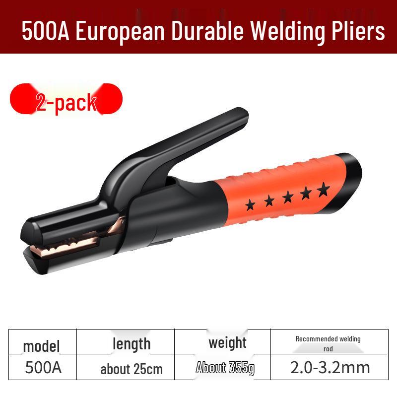 500A/800A Industrial-Grade European Style Non-Scalding Electric Welding Rod Holder Pliers, Anti-Drop Design