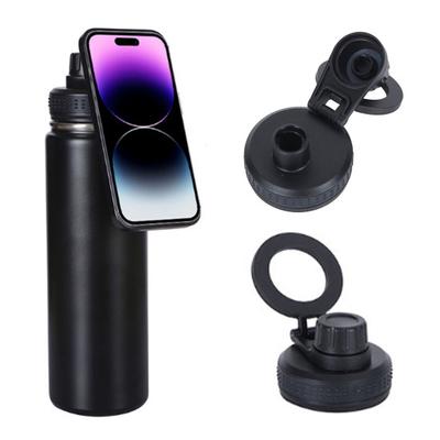 2-in-1 Insulated Cup Lid Leak-proof Water Bottle Spout Lid Magnetic Phone Holder