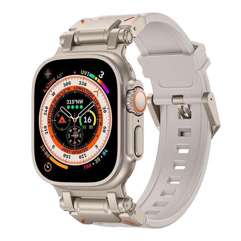 Compatible Silicone Explorer Band for Apple Watch Series 8, 9, and Ultra Models