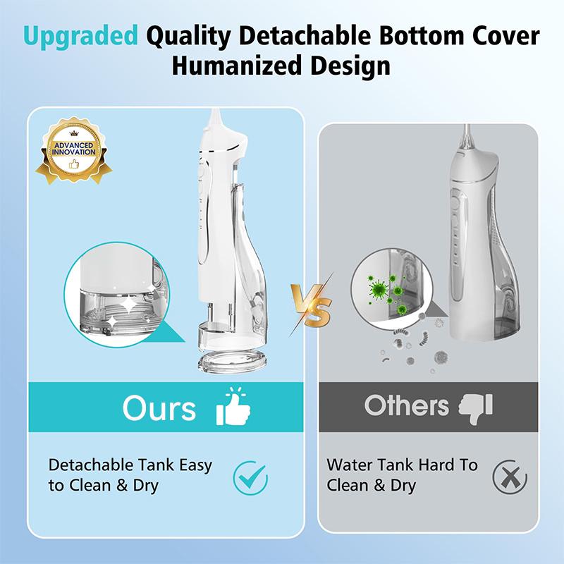 Ústní irigátor Water Flosser Přenosný dentální vodní paprsek 300ml vodní nádržka na čištění zubů USB dobíjecí voděodolný