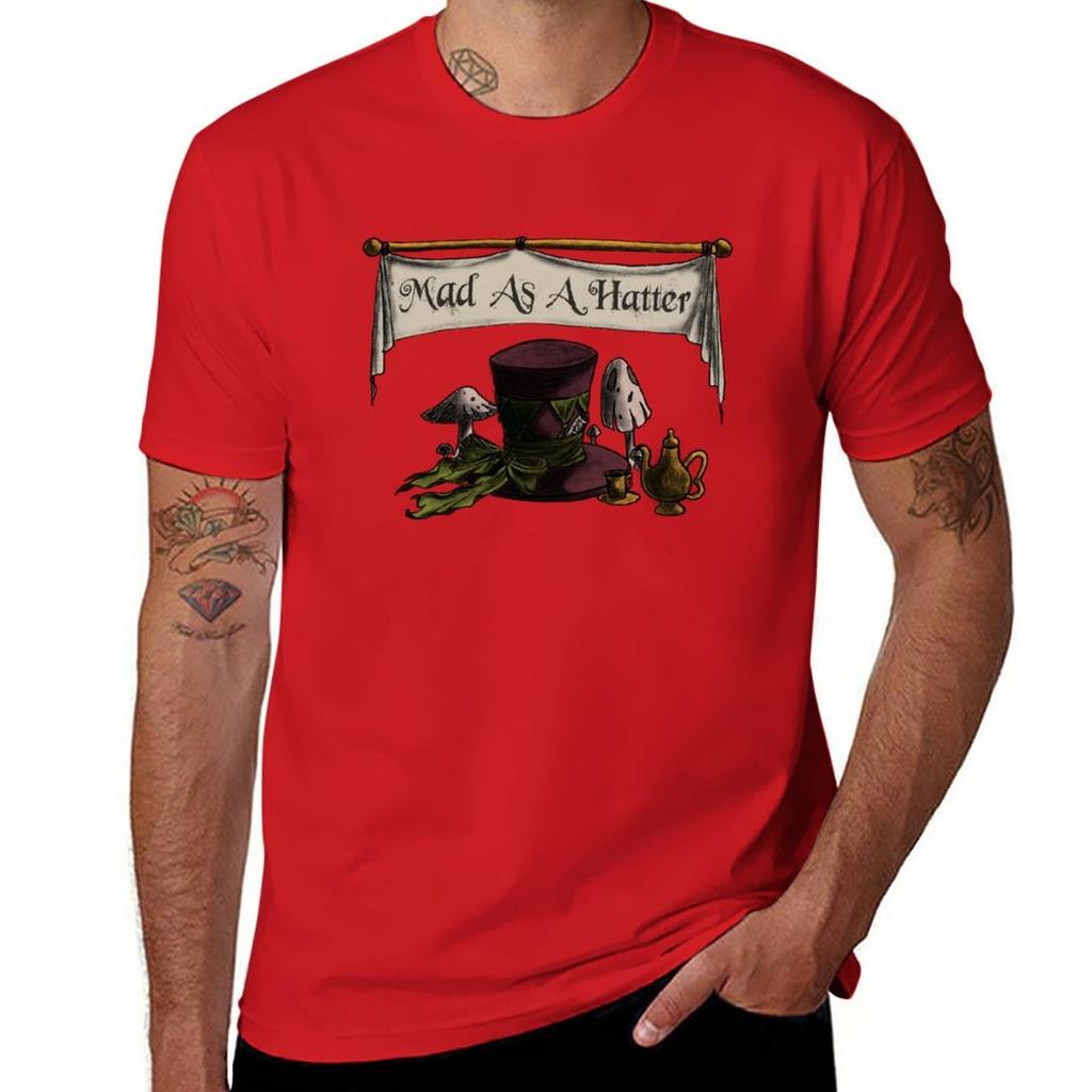 Mad As A Hatter TShirt Quick Drying Plain Shirts Graphic Tees Clothes for Men